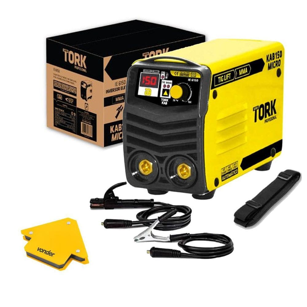 Maquina Solda Inversor Kab150 Supertork + Esquadro Mag 220V