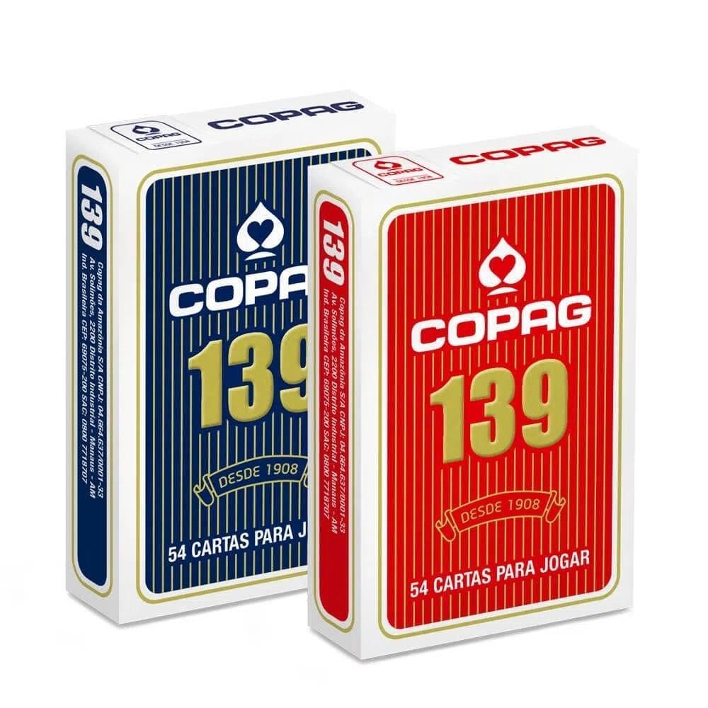 Kit 2 Baralhos Copag 139  sintético  Azul e Vermelho