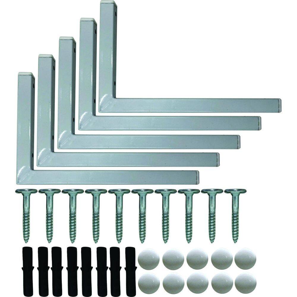 Kit 4 Suportes Mão Francesa Cantoneira Prateira Branco 20Cm