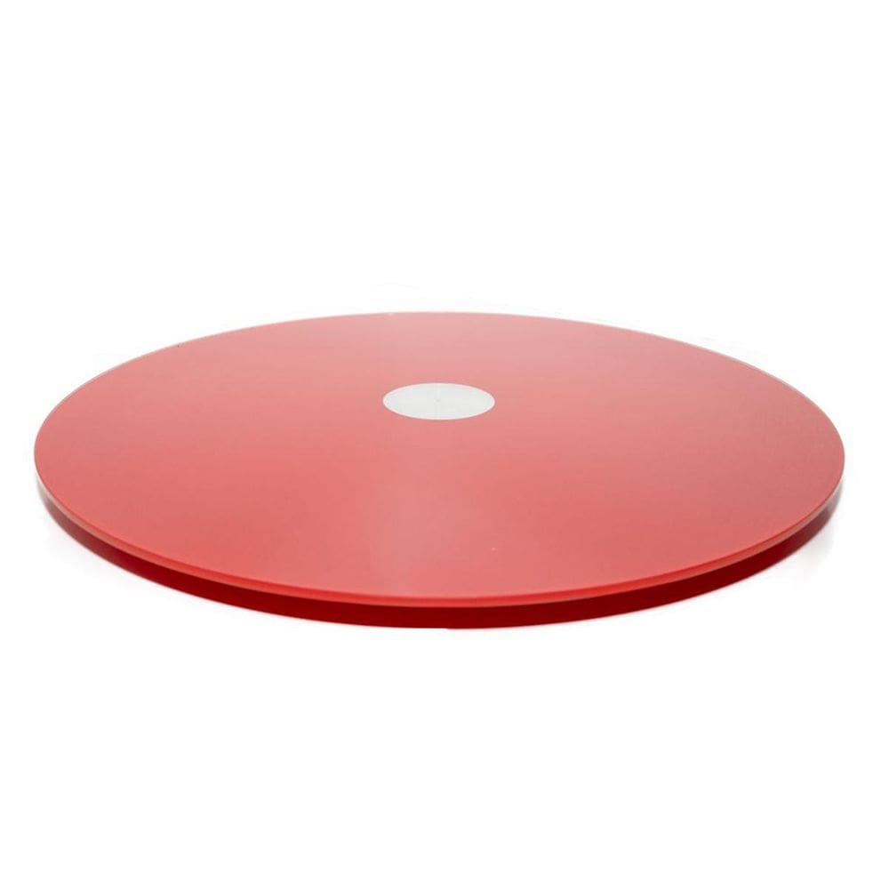 Prato Giratório 75Cm De Vidro Temperado 8Mm Cor Vermelho