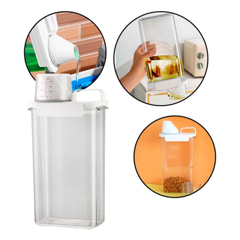 Pote Hermético Grande 2300ML Com Medidor Para Alimentos Grãos Arroz Feijão Açúcar