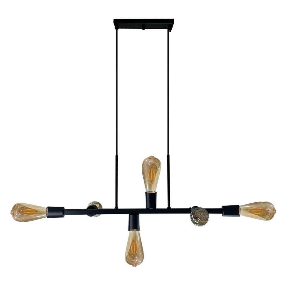 Lustre Pendente Trilho Copinho C/6 Soquetes - Preto
