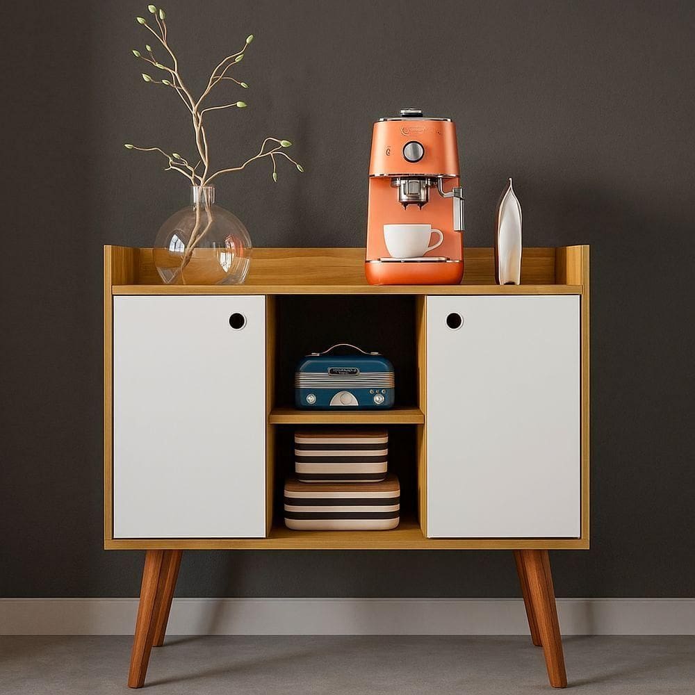 Aparador Cairo Freijó Branco Fiorello 80x71x36 Cm - Moderno E Elegante