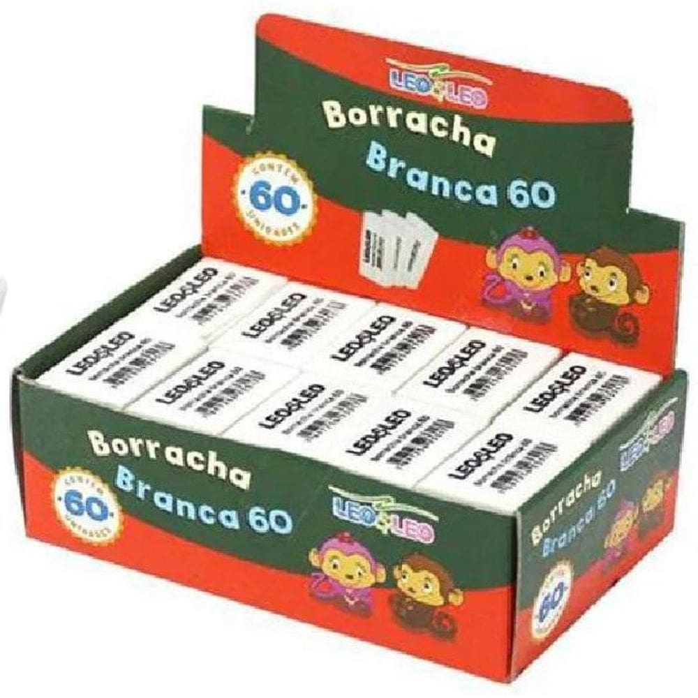 Borracha Escolar Nº 60 Pequena Branca C/60