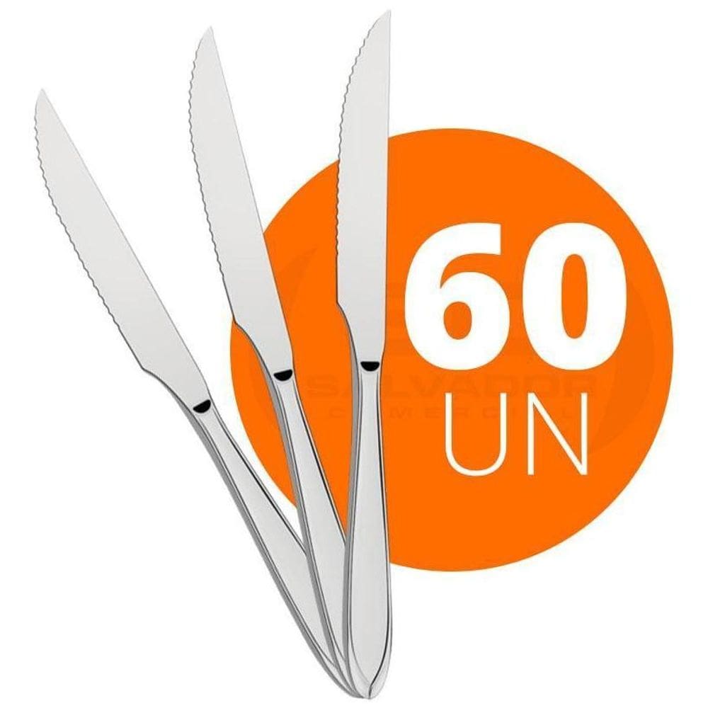 60 Facas De Churrasco Luxo Laguna Aço Inox Fitop Tramontina