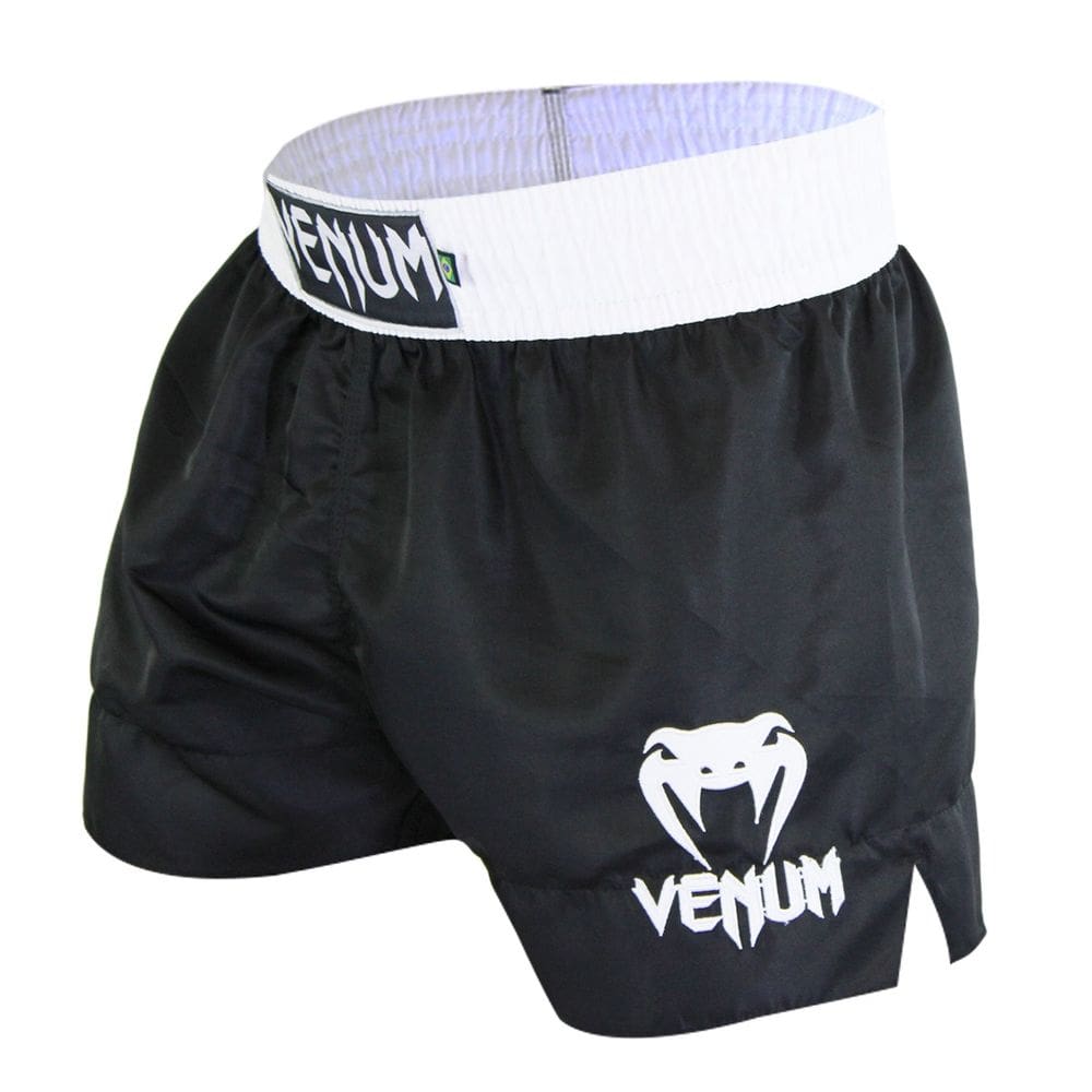Short Muay Thai Venum Classic Dark - Preto/Branco