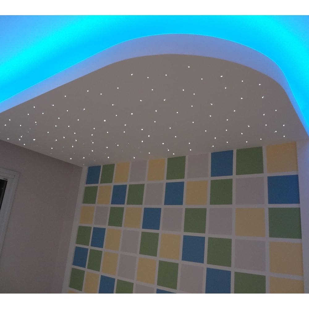 Kit Noite Estrelado 50 Fibra Ótica Efeito Estrelado Rgb