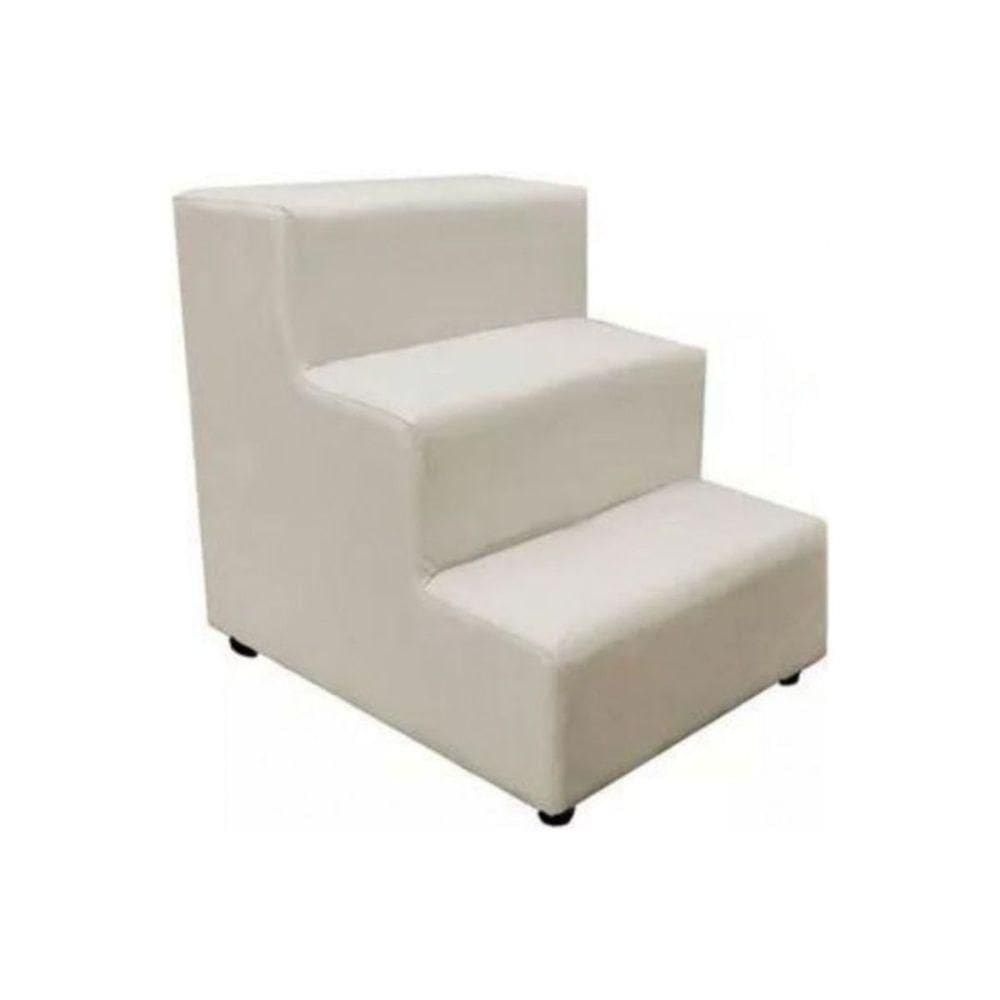 Escada Escadinha Pet Cachorro 3 Degraus Rampa Suede Grace Bege