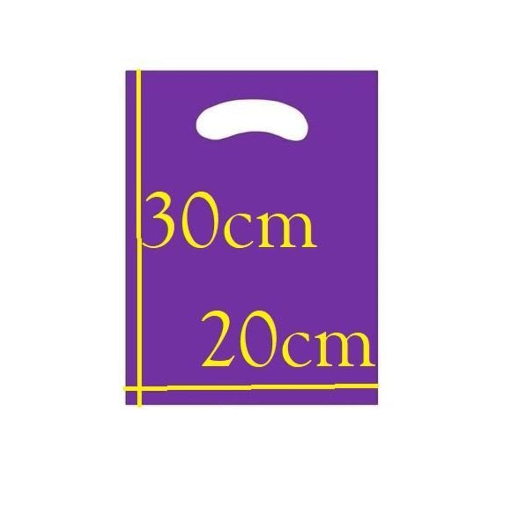 Sacola Plástica 20X30 Roxa -Alça Boca De Palhaço- Kit 20Un