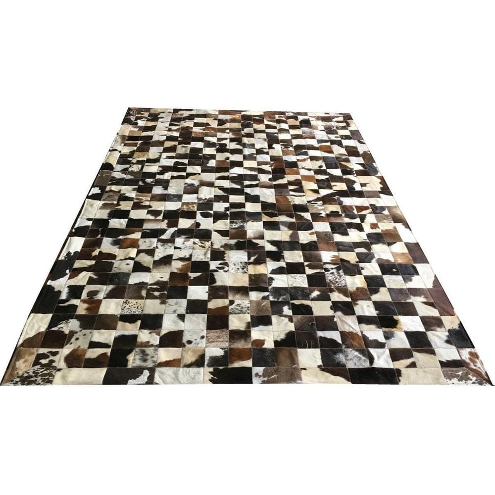 Tapete De Couro Marrom Malhado Escuro 2,00X3,00 Com Borda 10