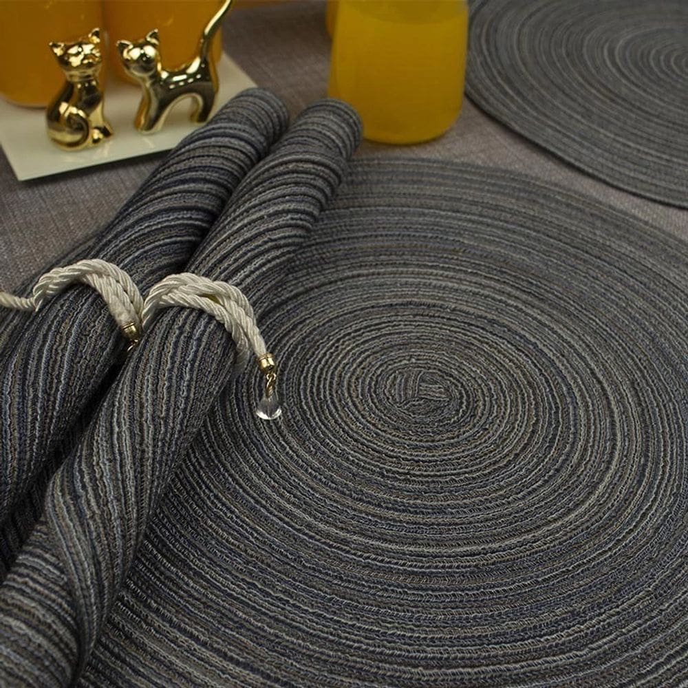 4 Jogo Americano Redondo Mesa Posta Sousplat Luxo Pvc Pmcz