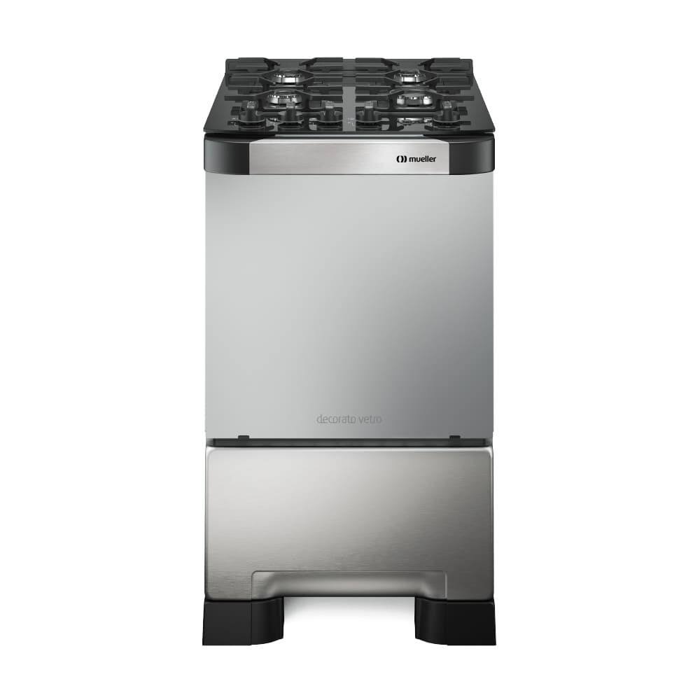Fogão a Gás Mueller Decorato Vetro 4 Bocas Inox Mesa Vidro-Bivolt