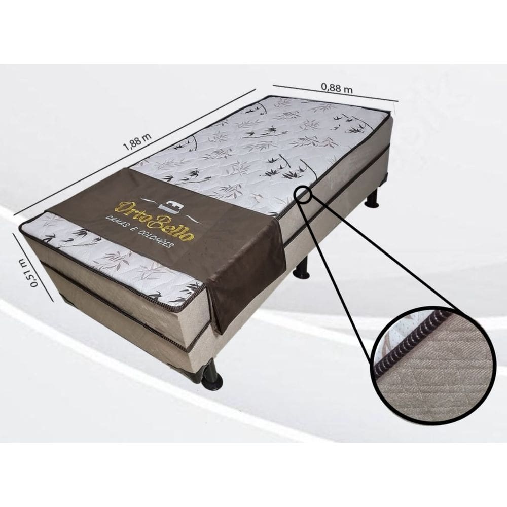 Cama de Solteiro Conjugada D28 Resistente Bege