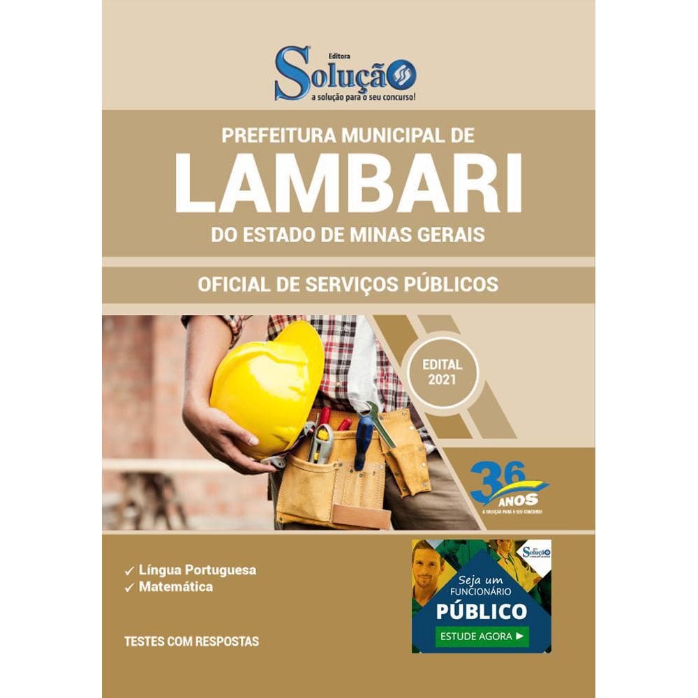 Apostila Prefeitura Lambari Mg - Oficial De Serviços Público