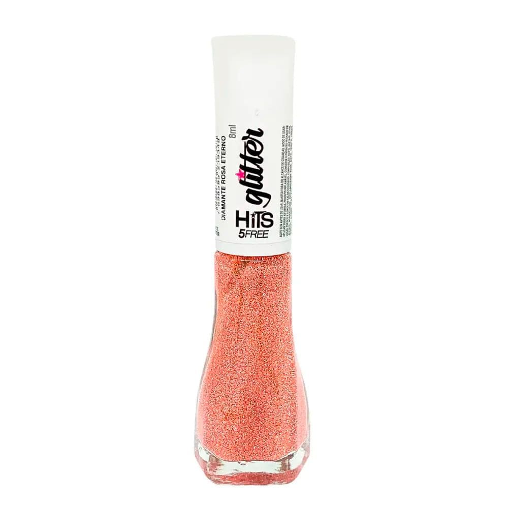 Esmalte Hits Glitter 5Free Cor Diamante Rosa Eterno 8ml