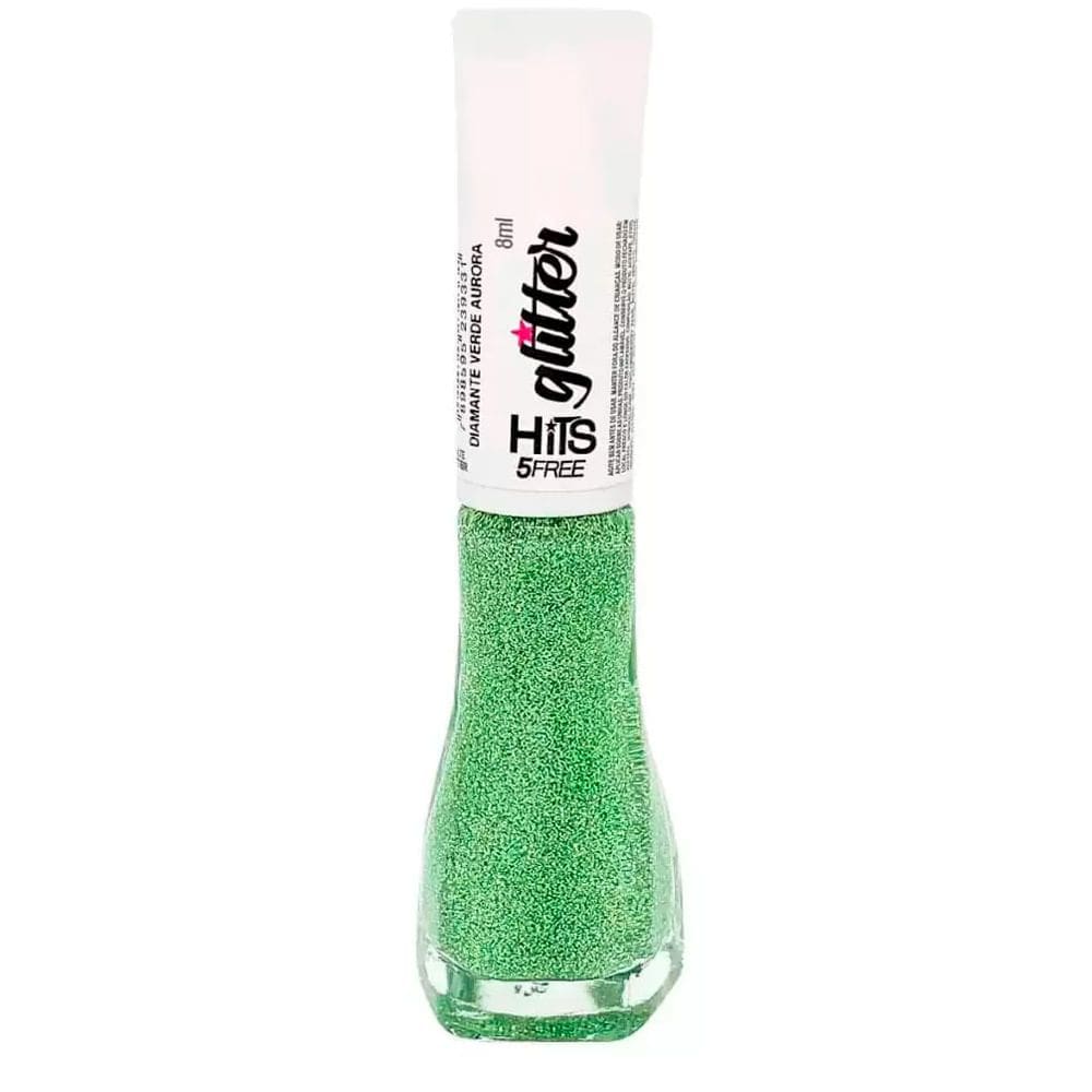 Esmalte Hits Glitter 5Free Cor Diamante Verde Aurora 8ml