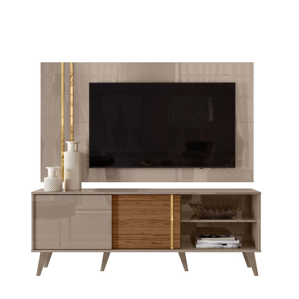 Rack Com Painel Para Até 65 2 Portas Cronos Madetec Cumaru-opala