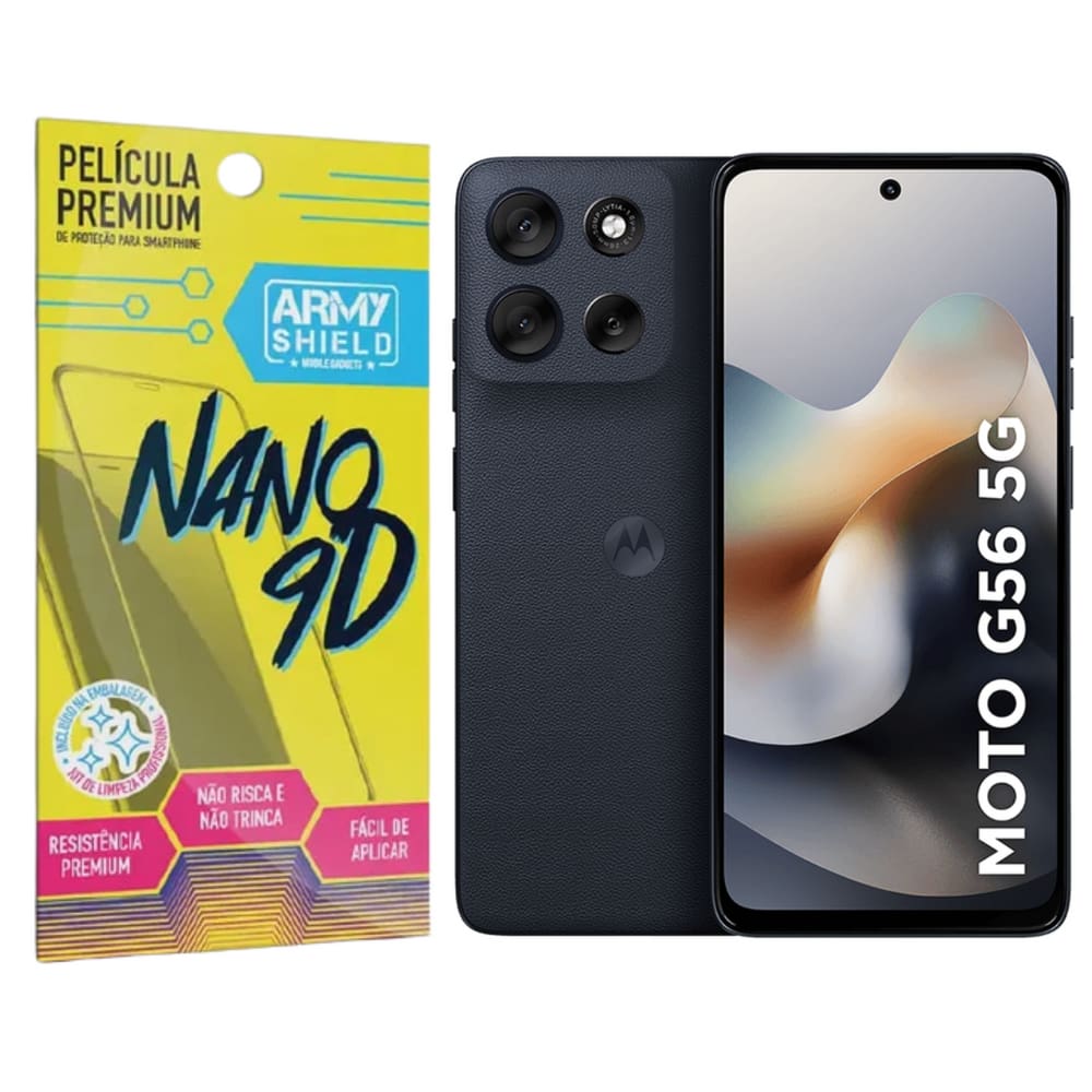 Película de Cerâmica 9D Para Moto G56 Flexível não Quebra - Armyshield