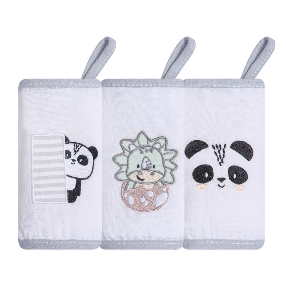 Babita kit c/ 3 paninho de boca com prendedor de chupeta