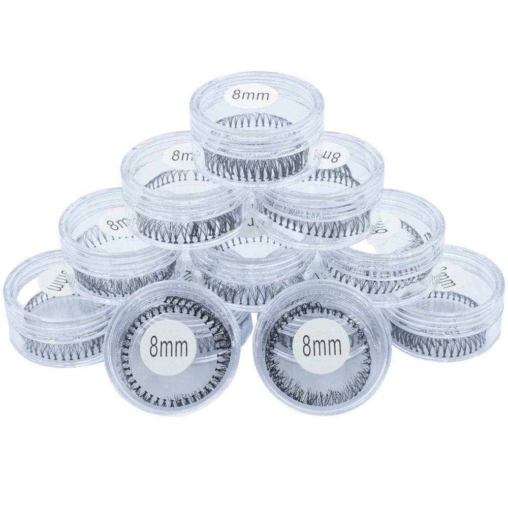 Kit 12 Cílios Tufo No Pote Alongamento Extensão Tufinho 8Mm