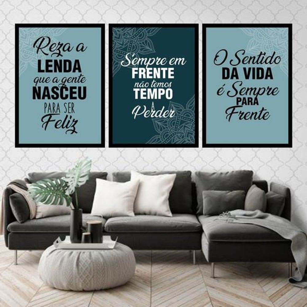 Kit 3 Quadros Não Temos Tempo A Perder 24X18Cm