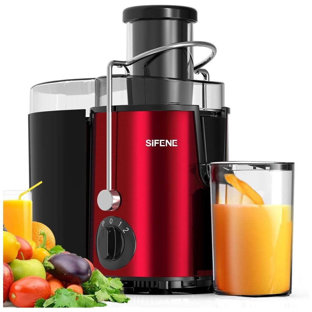 Centrífuga de Frutas e Vegetais Fácil de Limpar, em Aço Inoxidável, 110V 400W, SiFENE, Vermelha