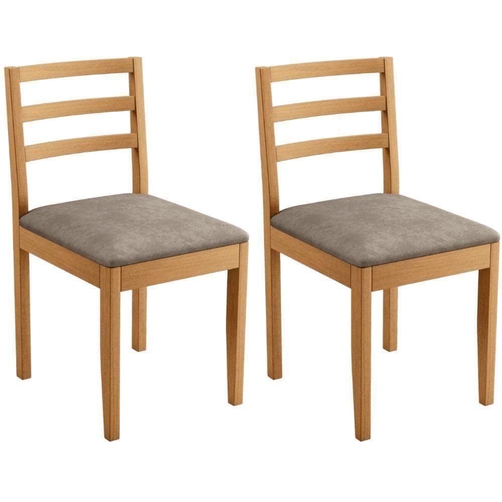 Conjunto 2 Cadeiras Jade 02 Verona Grafite Pés Em Madeira Jcm