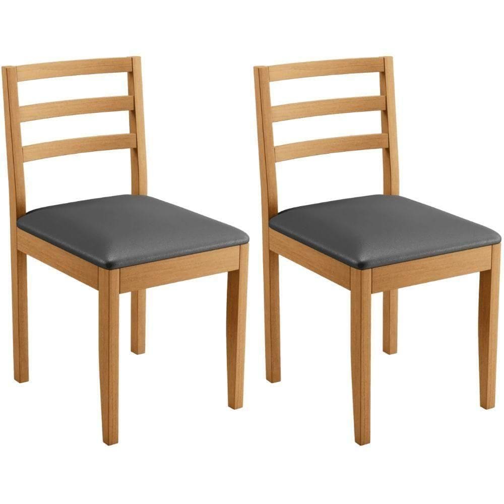 Conjunto 2 Cadeiras Jade 02 Veludo Cinza Pés Em Madeira Jcm