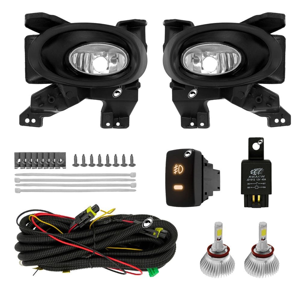 Kit Farol de Milha Neblina Honda City 2009 2010 2011 + Kit Lâmpada Super LED 6000K
