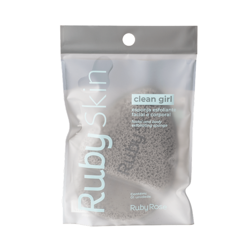 Esponja Esfoliante Puff Ruby Skin Cinza - Ruby Rose