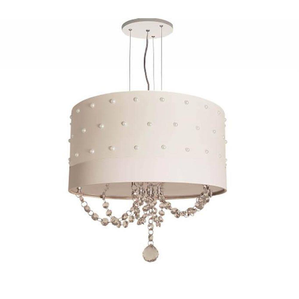 Luminária Pendente Branca 30cm de Diâmetro x 15cm de Altura