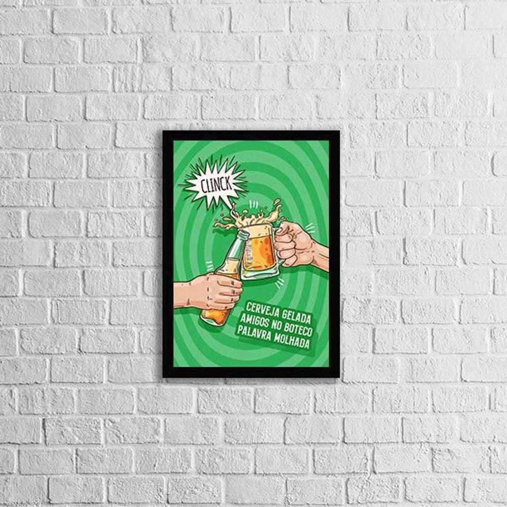 Quadro Cerveja Gelada E Amigos No Boteco 24X18Cm