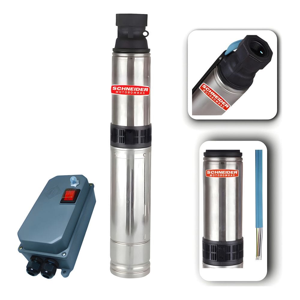 Motobomba Submersa Schneider 1,5cv Poço Até 154m Painel 3 Fios