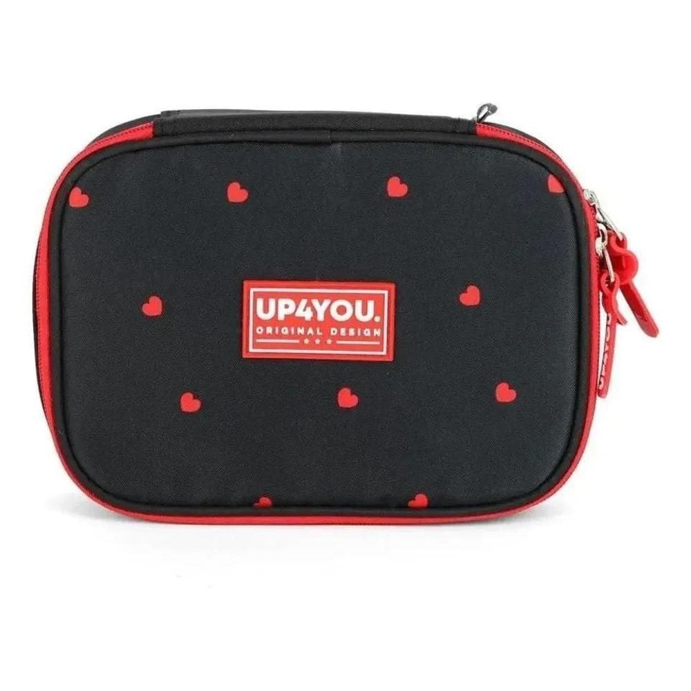 Estojo Box Baú Up4you Larissa Manoela Corações Preto Luxcel