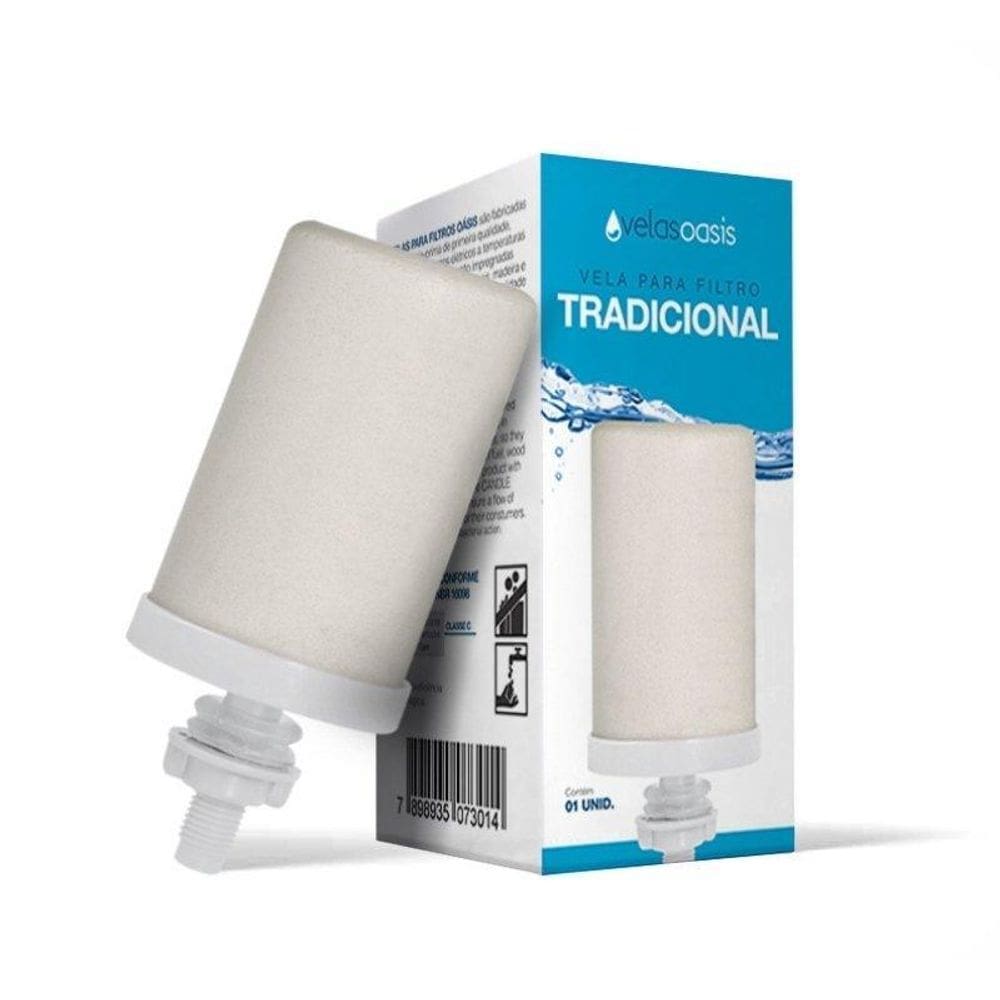 Vela Tradicional Oasis Para Filtro De Barro 06 Unidades