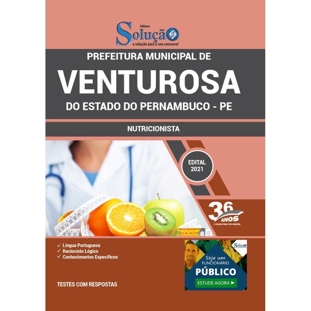 Apostila Prefeitura De Venturosa Pe - Nutricionista