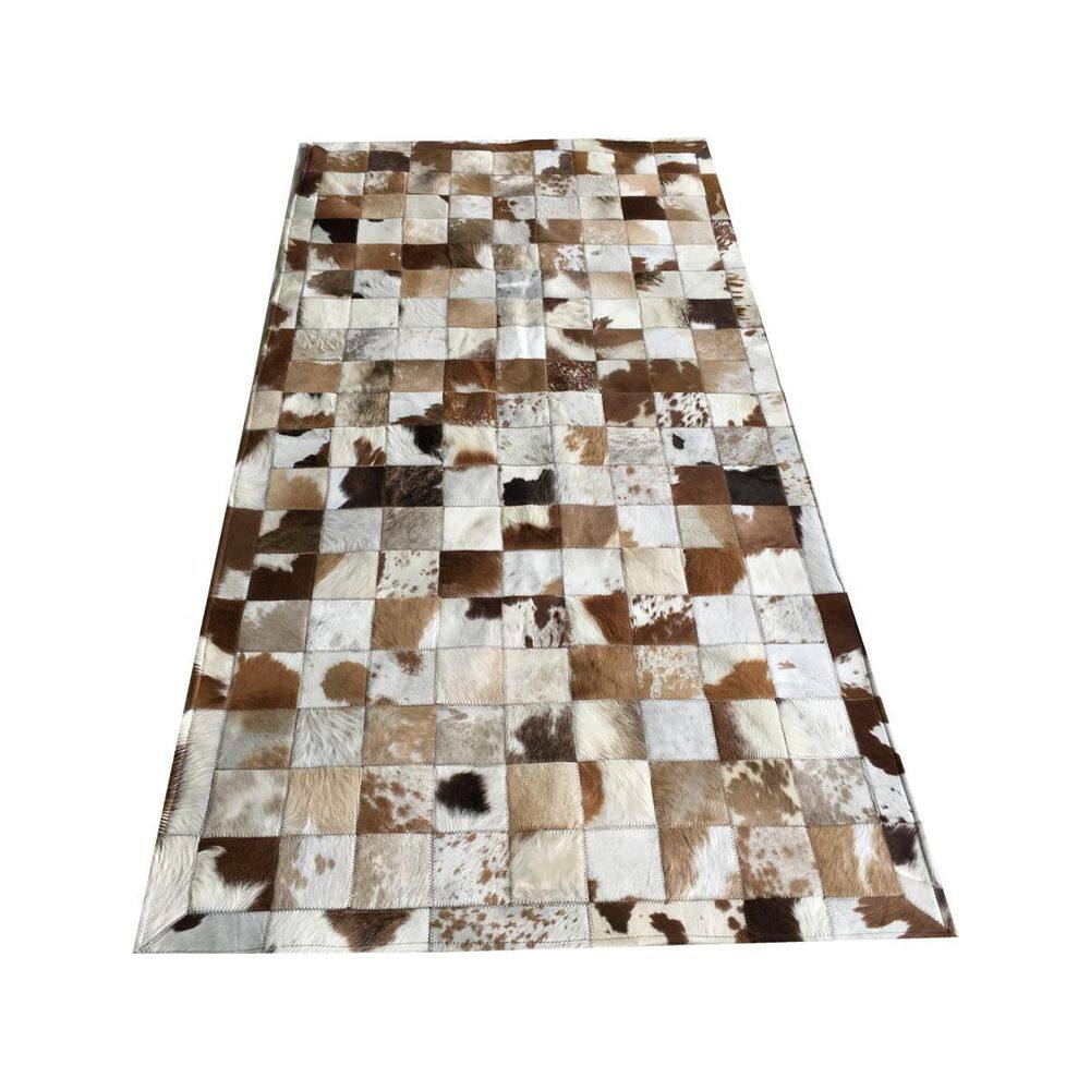 Tapete De Couro Marrom Malhado 1,00X2,00 Com Bordas