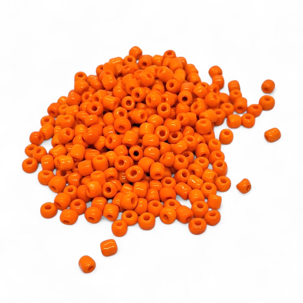 Miçanga Leitosa para Guia Laranja Vibrante 4mm de 50g