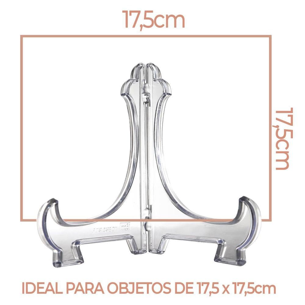 Kit 10 Peças Suporte De Pratos Acrílico Transparente 17,5Cm