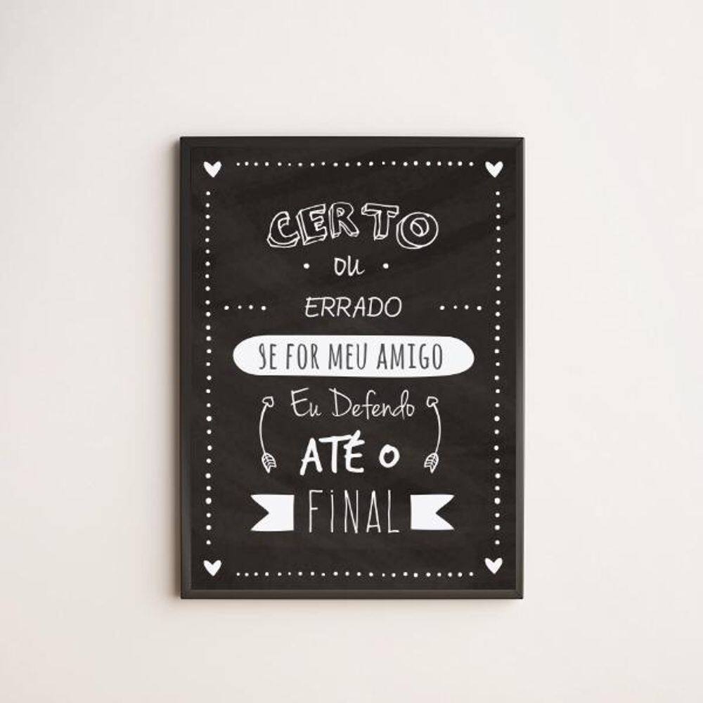 Quadro Amigo Até O Final 24X18Cm