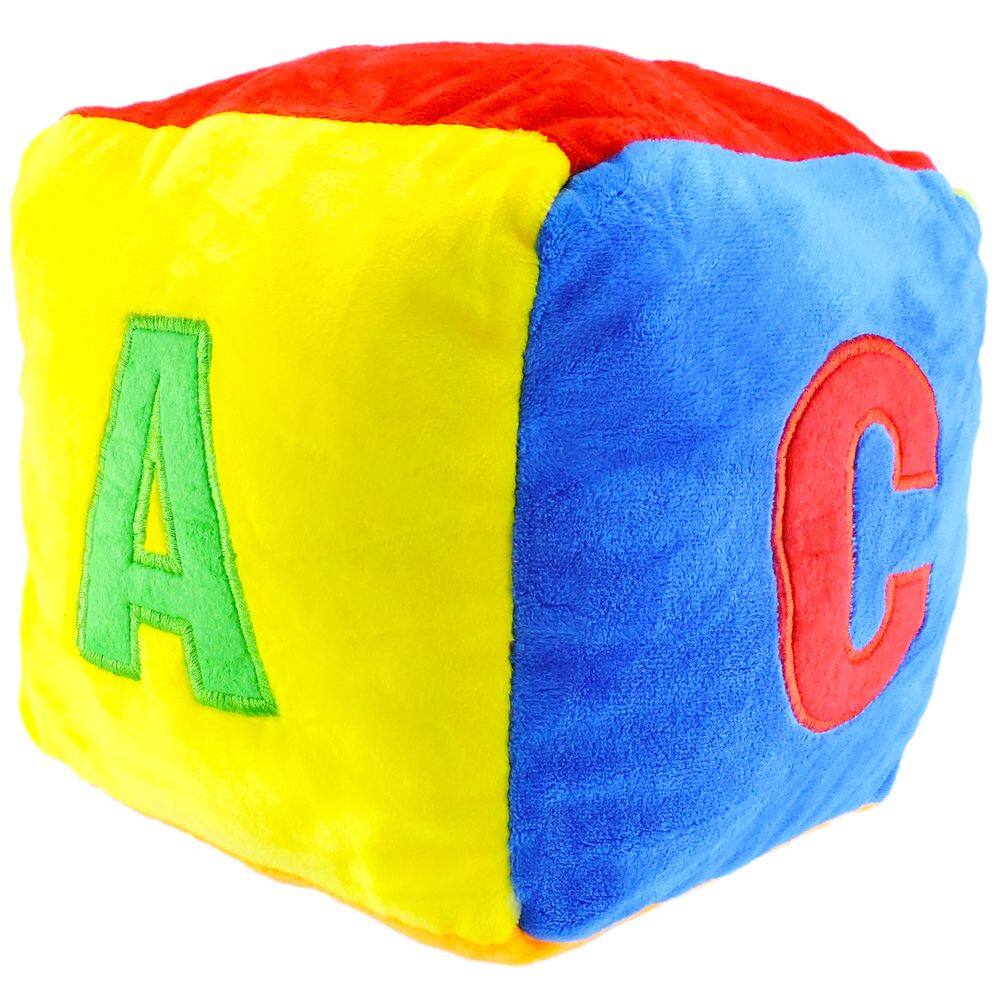 Dado Pelúcia Chocalho Infantil 21x21cm Educativo
