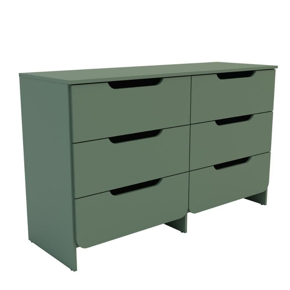 Cômoda Ditália 6 Gavetas Dm-244 Verde Oliva