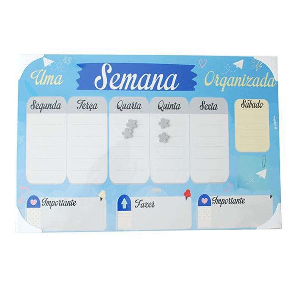 Mural Planejamento Semanal Painel 60x40 Square - Cod 120