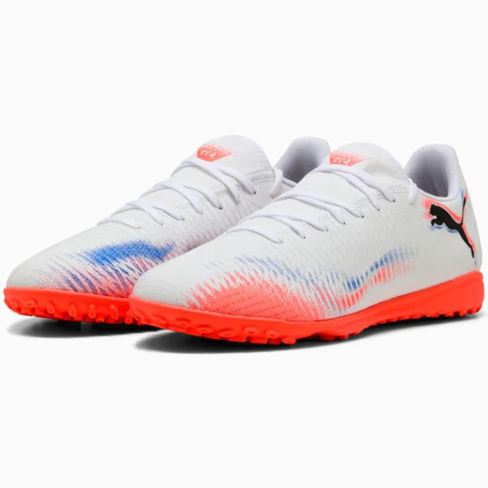 Chuteira Society Puma Future 8 It Masculina - Branco e Laranja