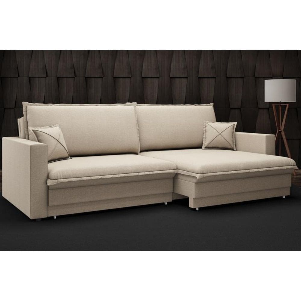 Sofá Tango 2,60m sem caixa, Retrátil e Reclinável Linho Soft - NETSOFAS