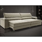 Sofá de Duplo Molejo com Carregador USB, Retrátil e Reclinável Viena 2,90m Veludocristal - NETSOFAS