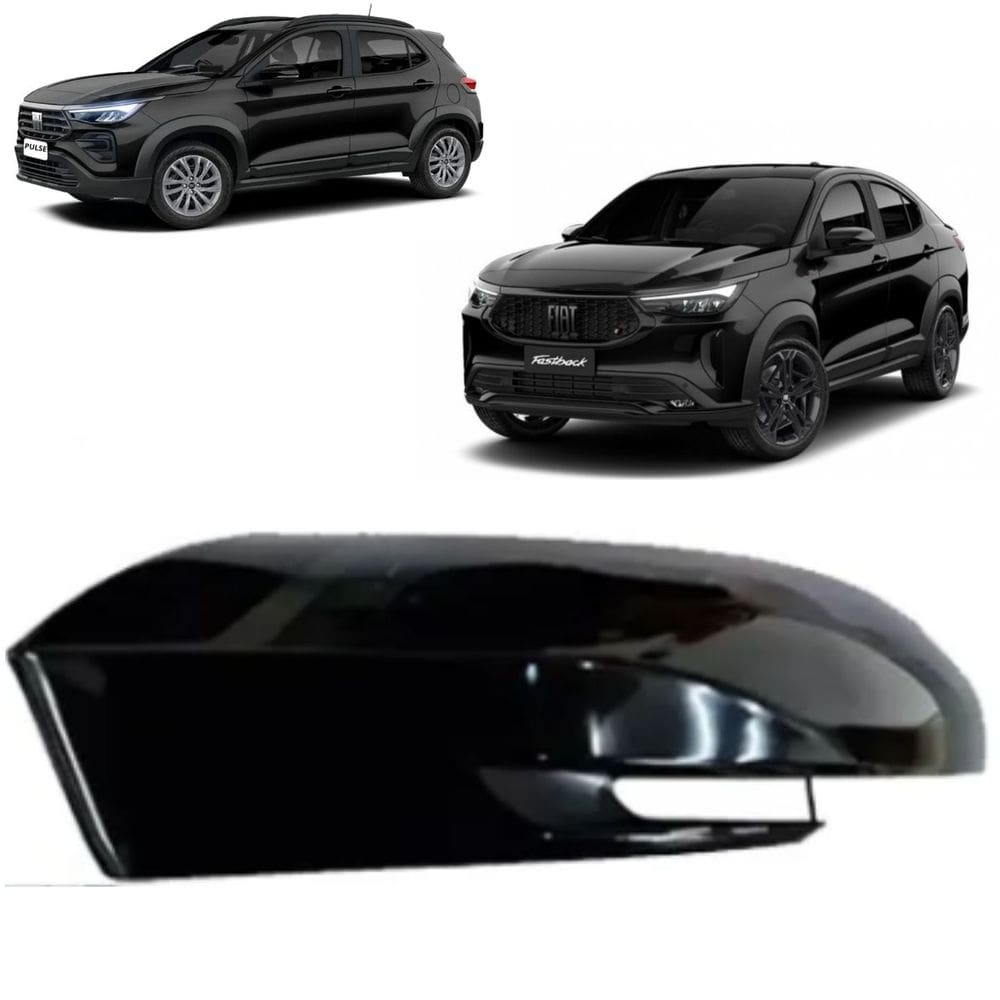 Capa Retrovisor Pulse Fastback Black Piano Esquerdo