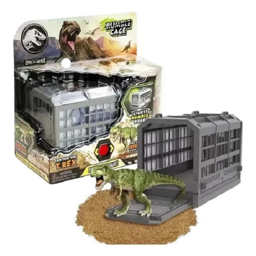 Jurassic World Resgate T-Rex Jaula Com Luz , Som e Vibração – Fun