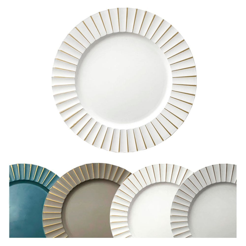 10 Sousplat Redondo Mesa Posta Plástico Alto Padrão Lisa Vr