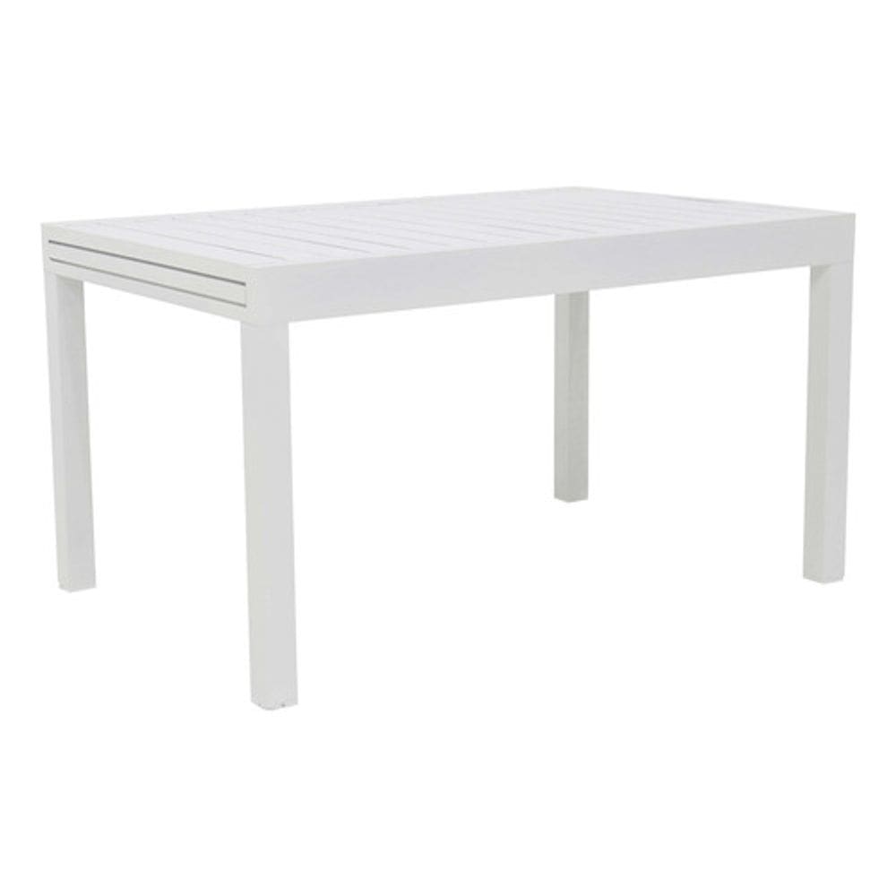 Mesa Retangular Extensivel Jardim 135-270cm Aluminio Branco